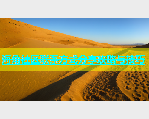 海角社区联系方式分享攻略与技巧  第2张